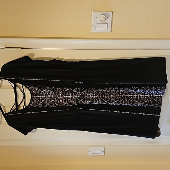 Maurices black, mauve and cream Dress with elastic waist Size 2 - Picture 1 of 9